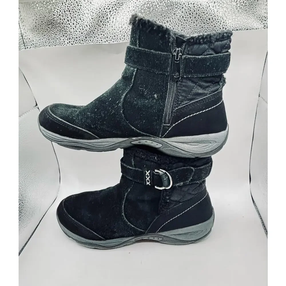 the Easy Spirit Elk Women's Water Resistant Black suede leather ankle boots 8.5W